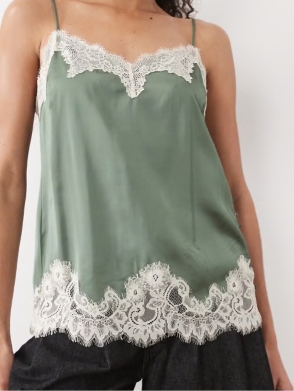 Abercrombie and fitch green tank top lace 2026 spring collection NWOT size L